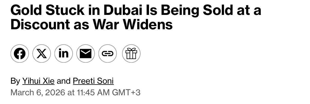 У Дубаї з великими знижками розпродають золото, яке складно вивезти через операцію проти Ірану,-Bloomberg з посиланням на джерела.